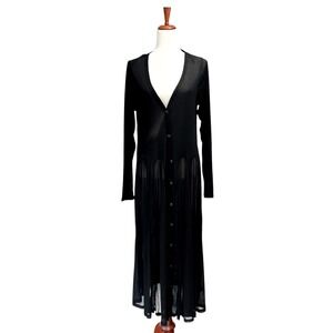 Women's‎ Whimsigoth Black Duster Long Cardigan Dress Witchy Goth Fairy City Chic
